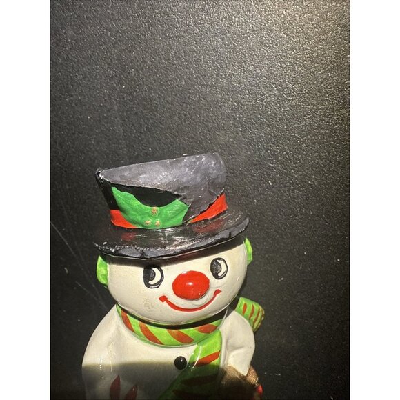 Vintage Snowman Salt and Pepper Shaker (1) Telco GLUED CRACKED BOTTOM BROKE HAT - Picture 14 of 14